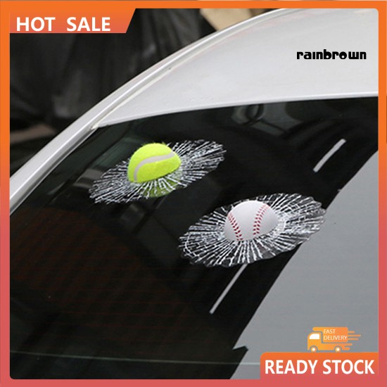 Sticker Dán Kính Xe Hơi Hình Quả Banh Tennis 3D Vui Nhộn Độc Đáo