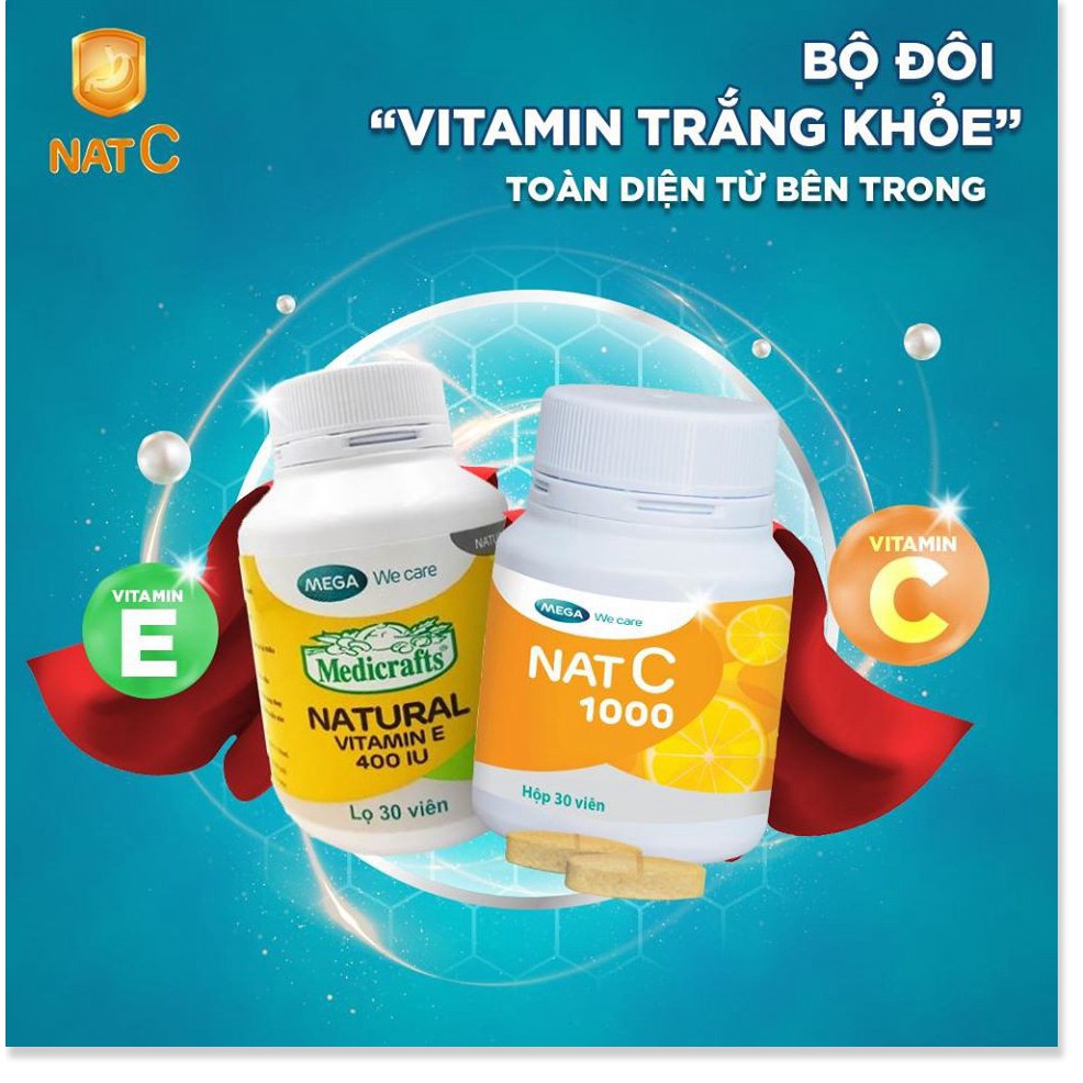 [Mã chiết khấu giá sỉ sản phẩm chính hãng] MEDICRAFTS NATURAL VITAMIN E 400 IU – Giúp làm sáng da, ngăn ngừa oxy hóa (30