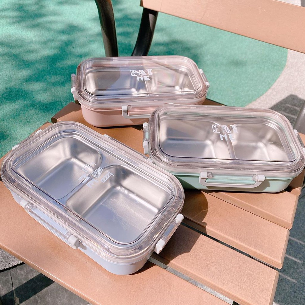 Hộp Cơm Hai Ngăn Nhiều Màu