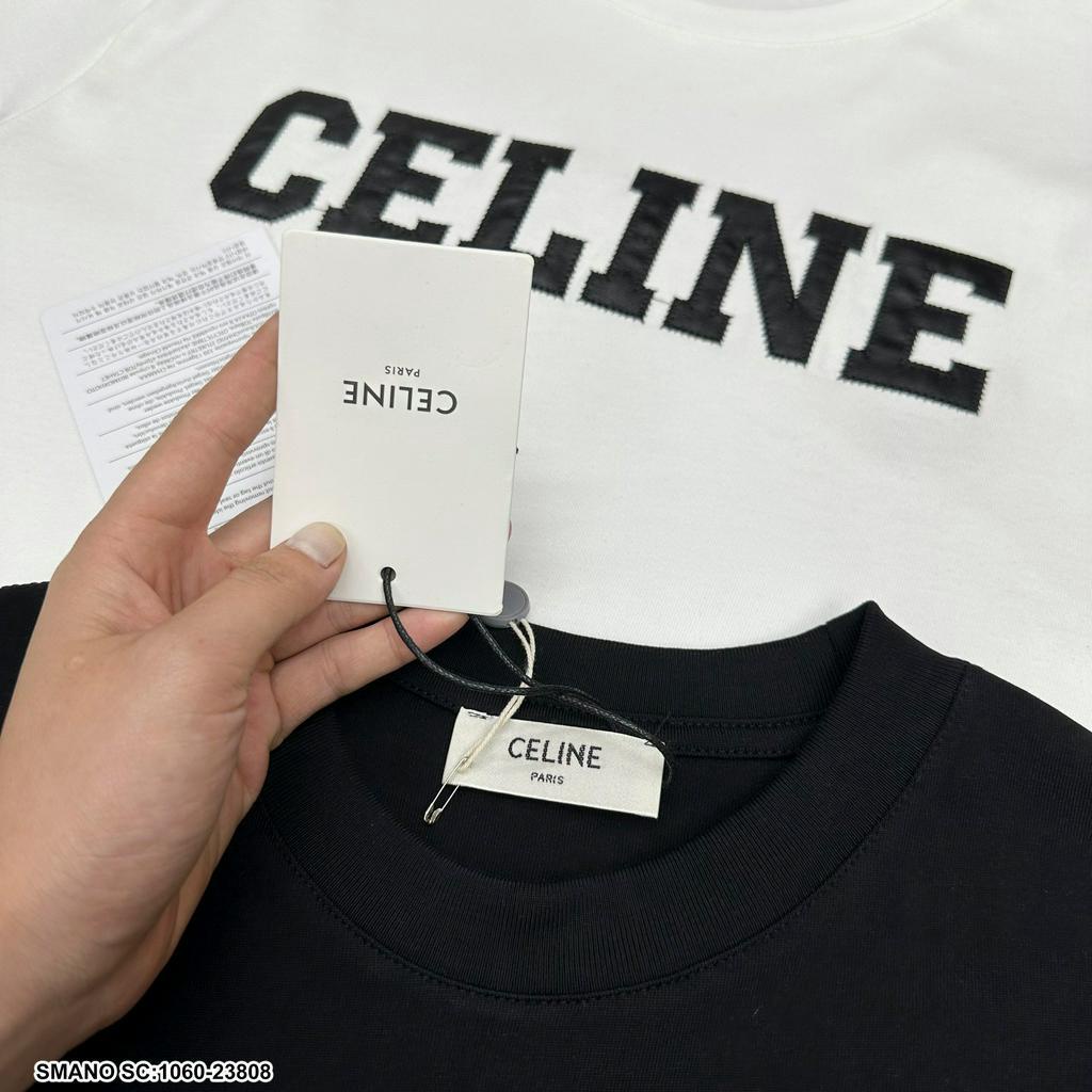 Áo Phông CELINE  phối Nam Nữ in Logo chữ Siêu Đẹp Chất Liệu Cotton Co Giãn 4 Chiều Thoáng Mát