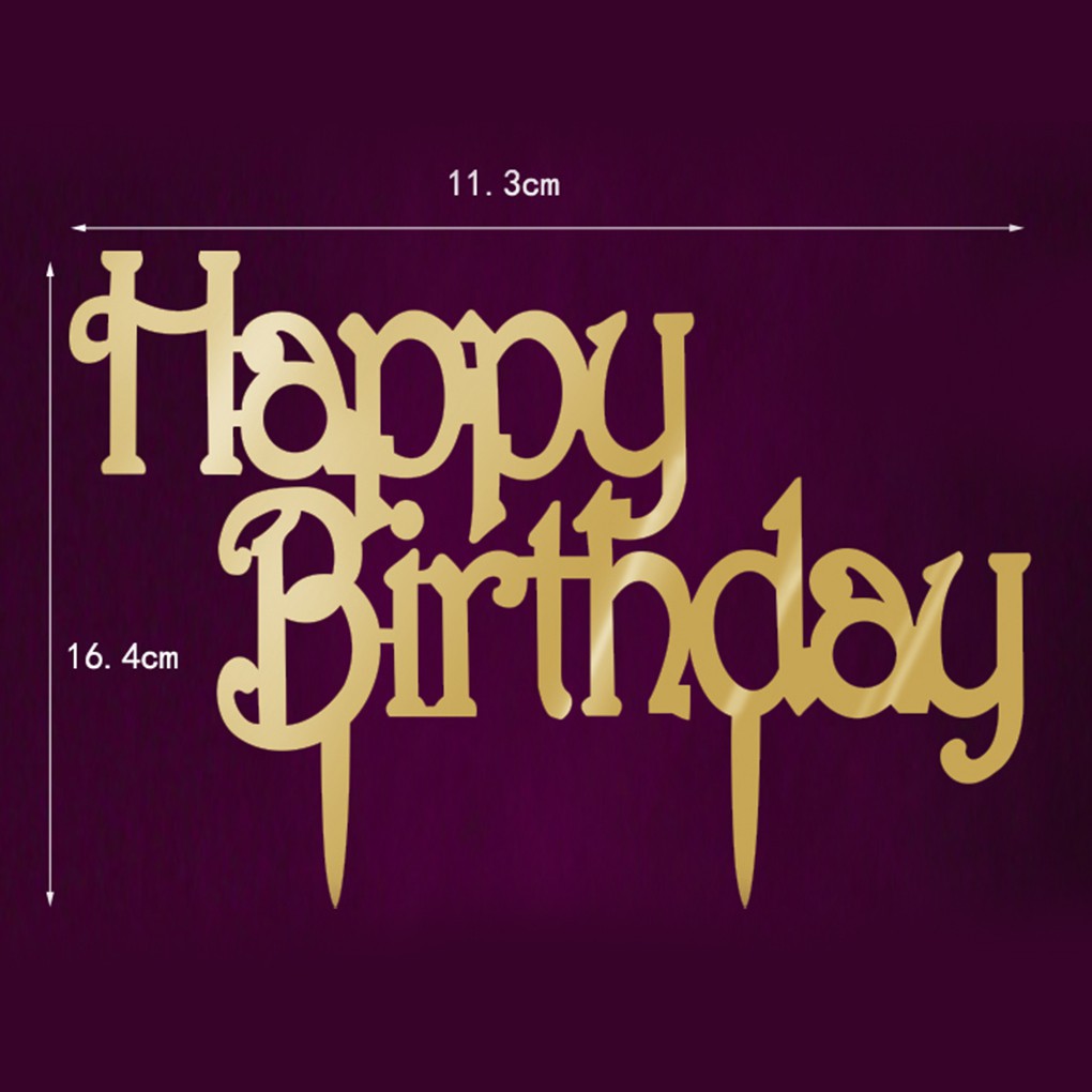 Thanh trang trí bánh kem dòng chữ Happy Birthday xinh xắn