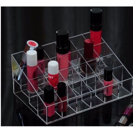 Khay kệ kiểu hộp đựng son 24 ô chất liệu Mika