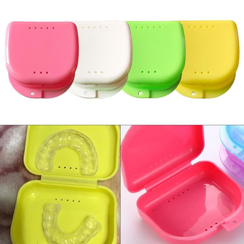 [Hàng mới về] Hộp đựng răng giả cỡ nhỏ khoét lỗ nhiều màu tùy chọn