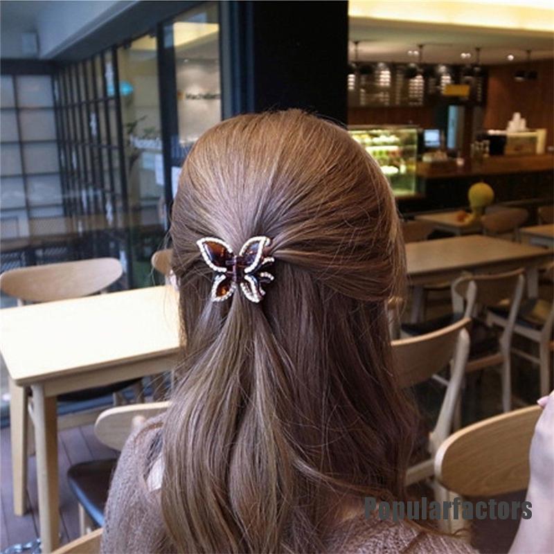 Kẹp tóc nữ hình bướm đính đá duyên dáng thời trang