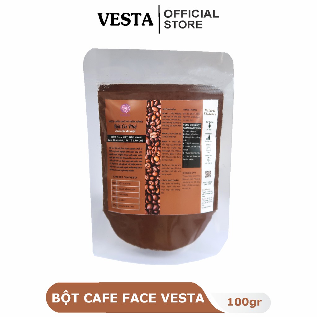 Bột Cà Phê Face Nguyên Chất Vesta 100gr