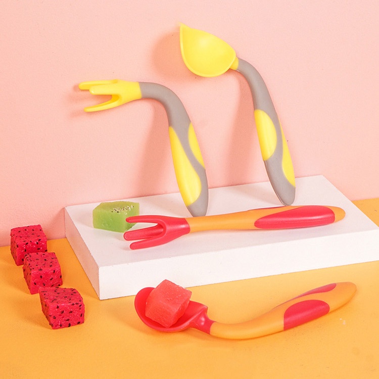 Bộ Thìa Ăn Dặm MISUTA Uốn Cong 360 Độ Cho Bé Chất Liệu Silicone An Toàn Cho Bé YOOTA BABY