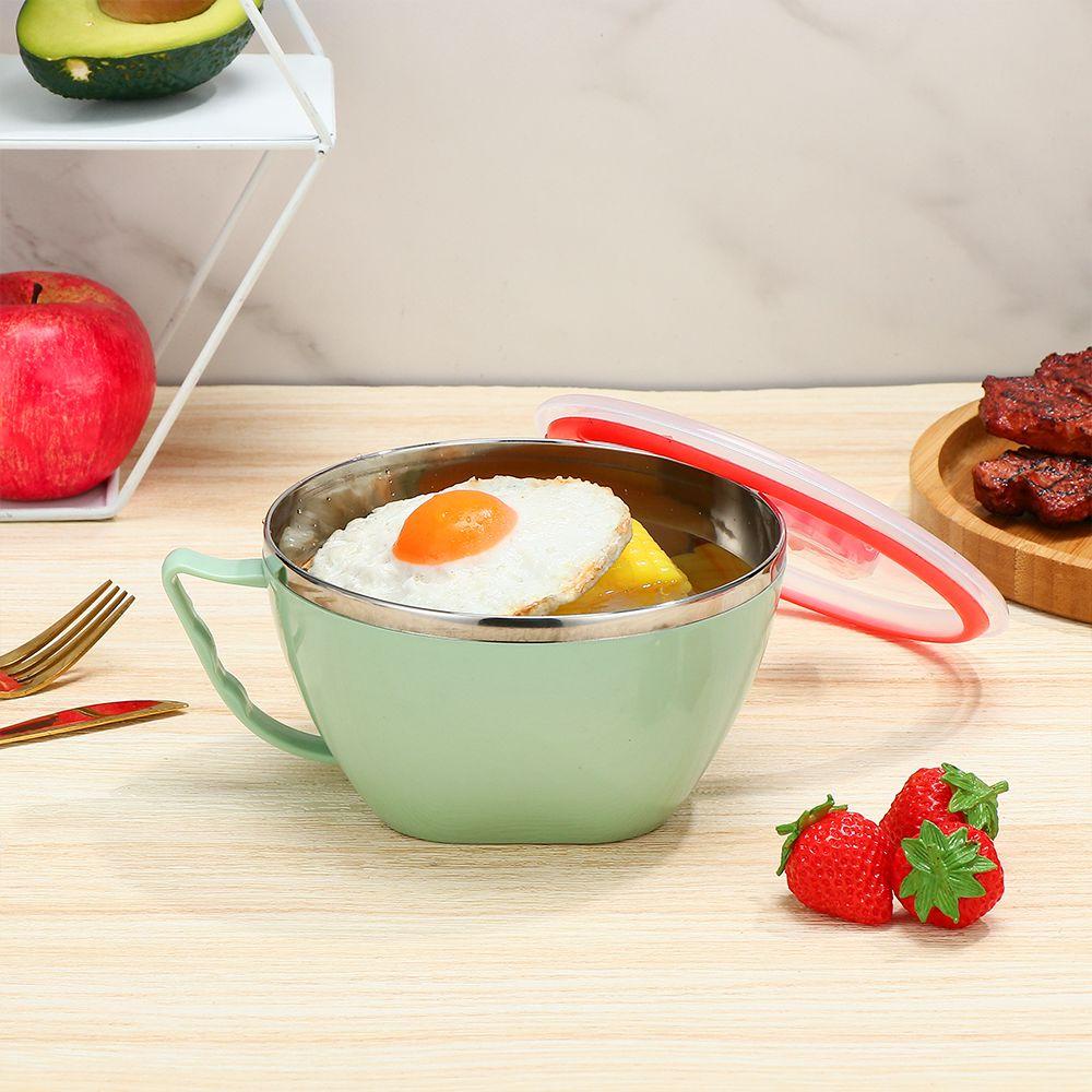 Tô Ăn Mì Bằng Thép Không Gỉ Kèm Nắp Đậy 1 Món Phong Cách Hàn Quốc