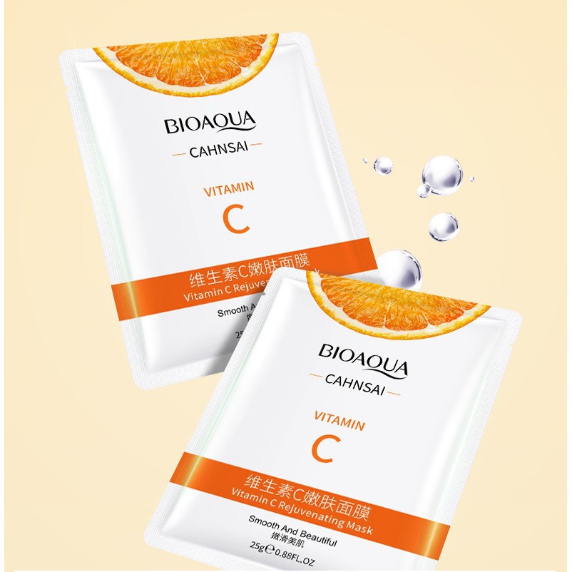 Mặt nạ Bioaqua Vitamin C cấp ẩm dưỡng trắng da bổ sung vitamin C chiết suất cam vàng