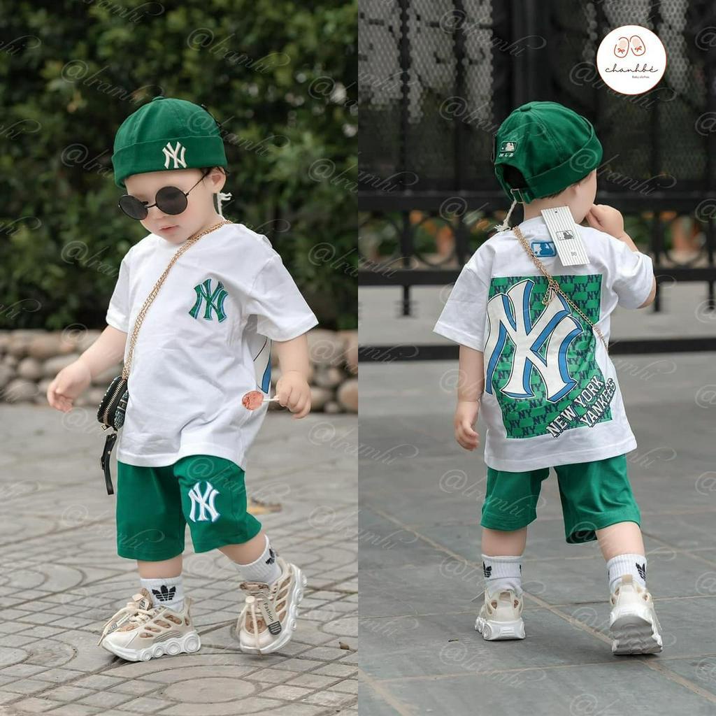 Bộ quần áo bé trai 9-25kg Chanh Bé bộ cộc tay bé trai họa tiết NY siêu ngầu chất xịn thoáng mát BQA288