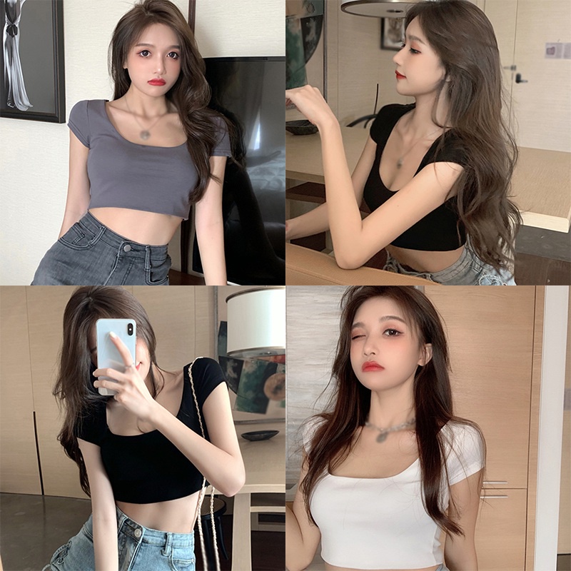 Áo Thun Cho Nữ Tay Ngắn Cổ Chữ U