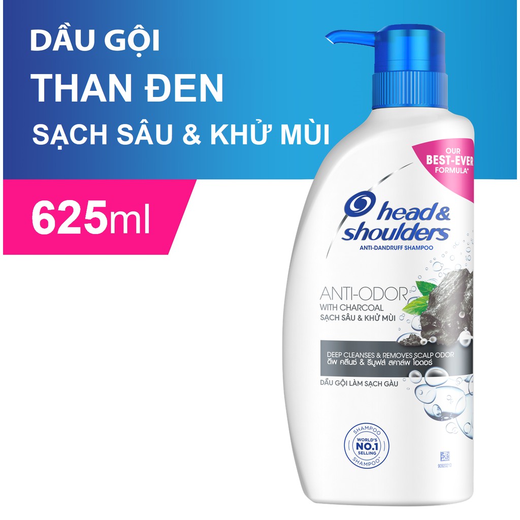 Dầu gội Head&Shoulders Than Đen Hoạt Tính Làm Sạch sâu & Khử mùi 625ml | BigBuy360 - bigbuy360.vn
