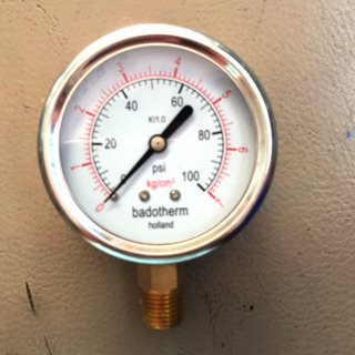 Đồng hồ áp suất 7 Kg mặt có dầu INOX