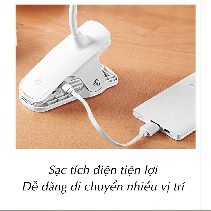 Đèn Kẹp Bàn Học Đọc Sách Làm Việc Học Sinh LED Chống Cận Cảm Ứng Tích Điện Đèn Led Akio