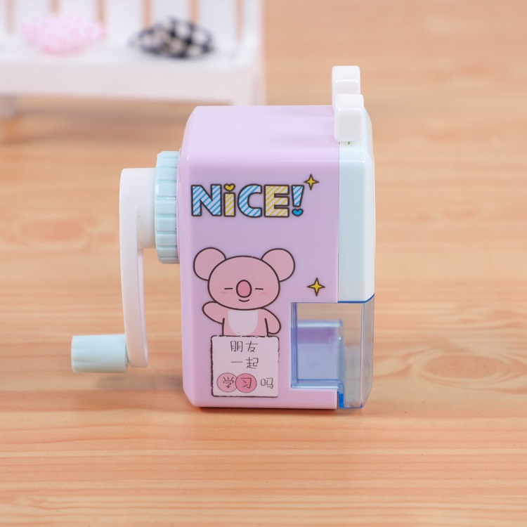 Gọt bút chì tự động quay tay nhỏ gọn Hồng - Xanh