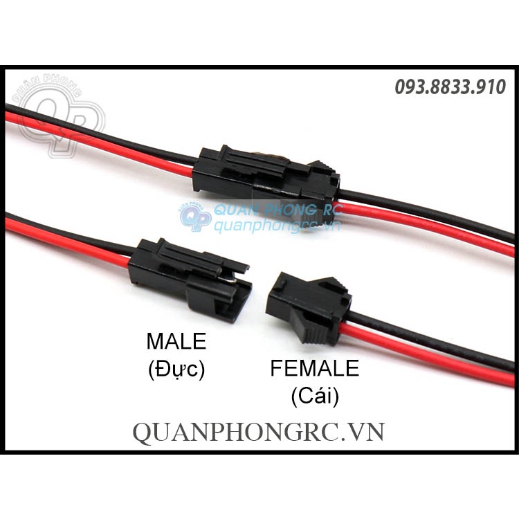 Dây Nối Silicone 22AWG JST SM 2 Pin 10cm ( 2 sợi )