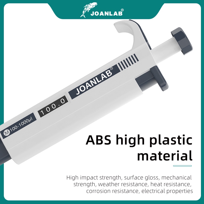 JOANLAB Micropipette Phòng thí nghiệm Pipet tự động Kỹ thuật số Pipet nhựa có thể điều chỉnh Thiết bị phòng thí nghiệm hóa học với đầu pipet