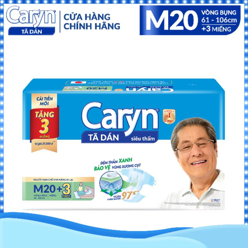 Tã dán Caryn người lớn M20,ML20,XL20 miếng