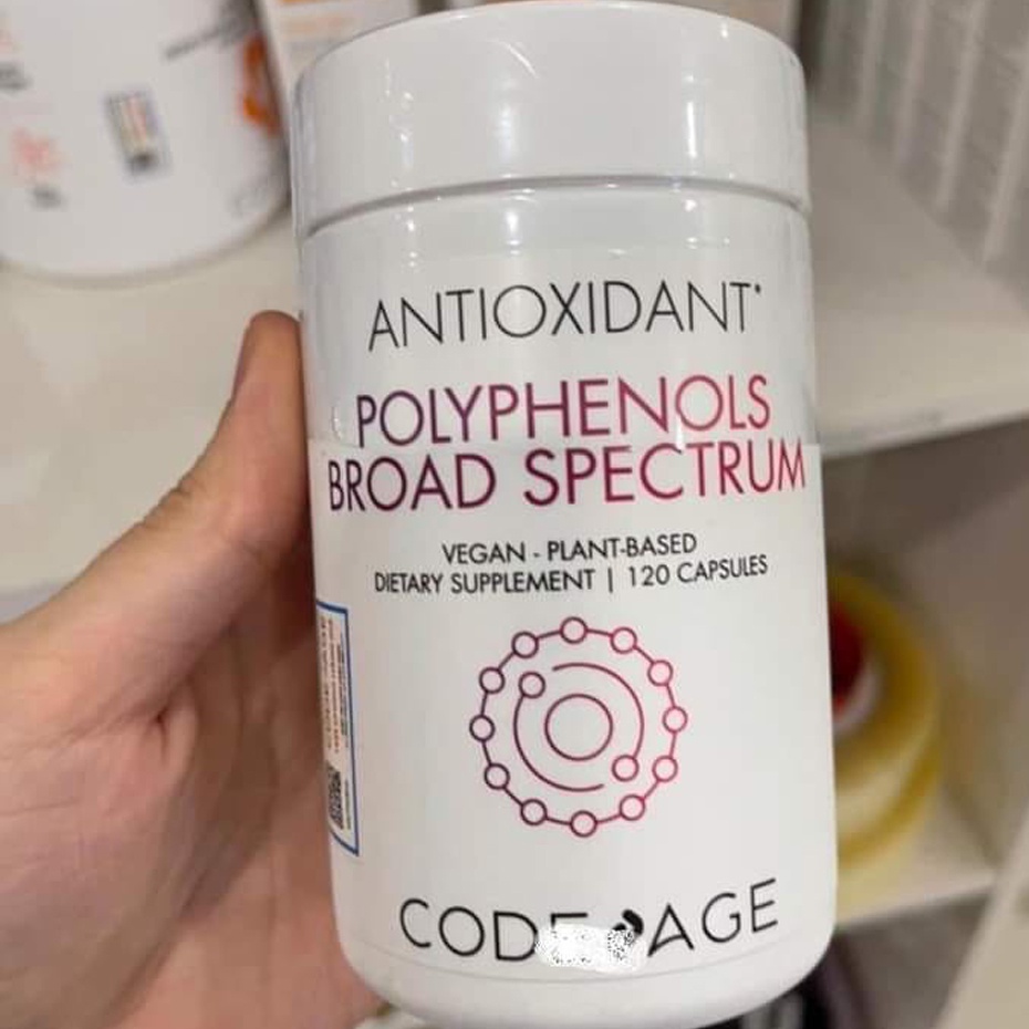 Viên Chống nắng sáng da Codeage Polyphenols Broad Spectrum 120 Viên - Miền Thảo Mộc