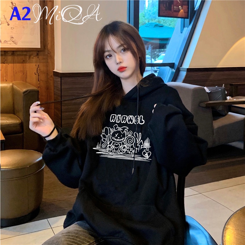 Áo Nỉ Bông Thời Trang UNISEX Hoạ Tiết Vẽ Đen Trắng Đơn Giản / HOODIE FREESIZE 💜 MiQa 💜 #28 | BigBuy360 - bigbuy360.vn
