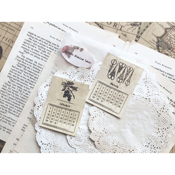 Sticker vintage lịch tháng