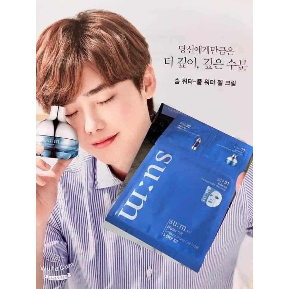 Mặt nạ sum cấp nước, kiềm dầu, se lỗ chân lông Sum xanh Water full 3 bước