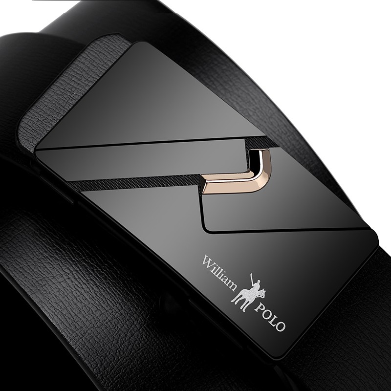 Thắt lưng Nam thời trang - da bò, mặt kim loại cao cấp nhập khẩu chính hãng William Polo - Bảo hành 12 tháng