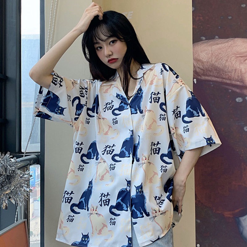 Áo sơ mi ZHELIHANGFEI tay ngắn dáng rộng phong cách cổ điển thời trang mùa hè 2022 cho nữ