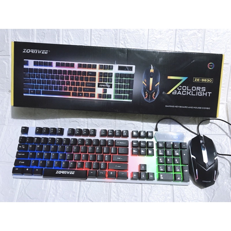 Bàn Phím Gaming  ZE-9830 Có Đèn Led - Phím Giả Cơ Led Siêu Đẹp Chuyên Chơi Game, Văn Phòng Cho Máy Tính Laptop