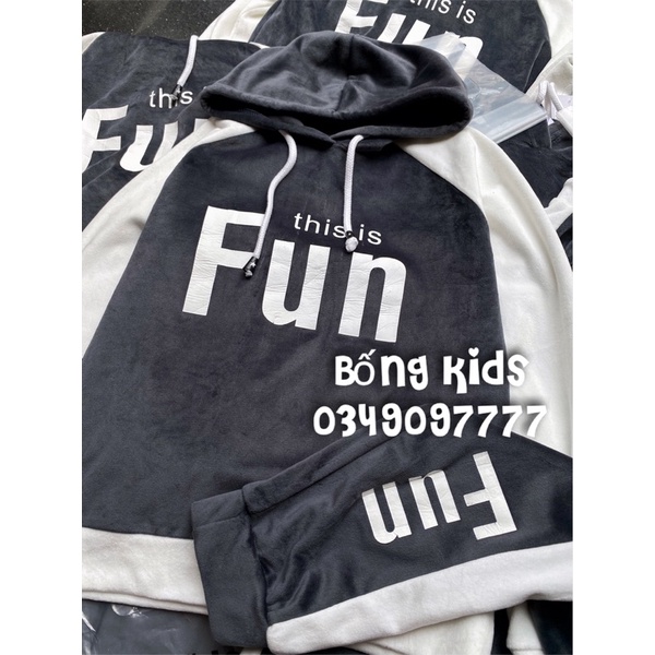 Bộ Nhung Hoodie Bé Gái In Chữ REDTAG(có lỗi in)