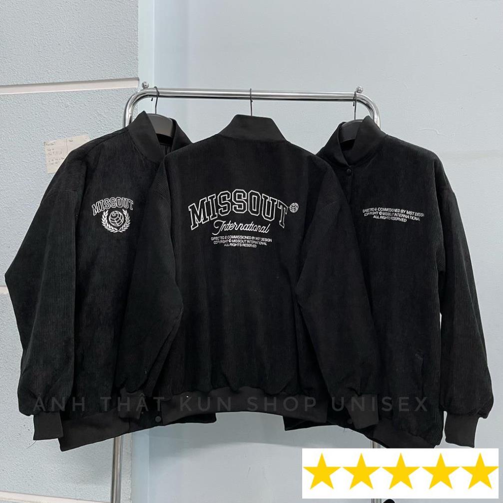 Áo Khoác bomber missout Typo nam nữ streetwear Shop