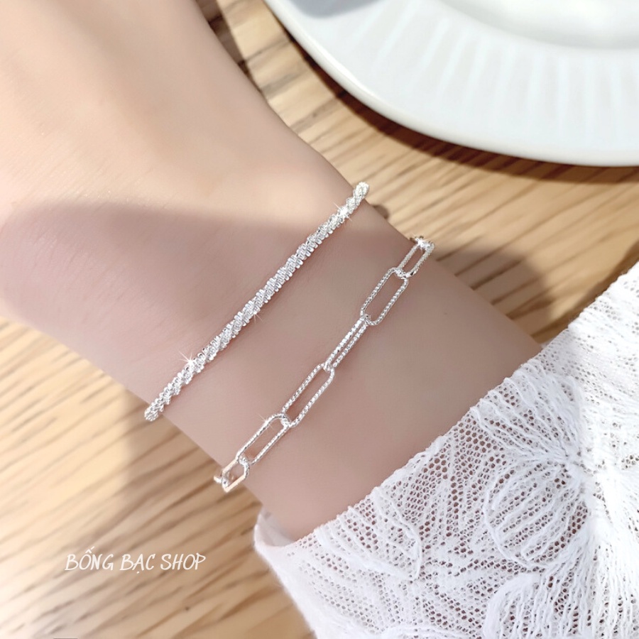 Vòng Tay Nữ  VT1001 Bạc Ý Mẫu Trơn Siêu Sáng, Lắc Tay Bạc Nữ Hàng Thiết Kế Mẫu Mới Bống Bạc