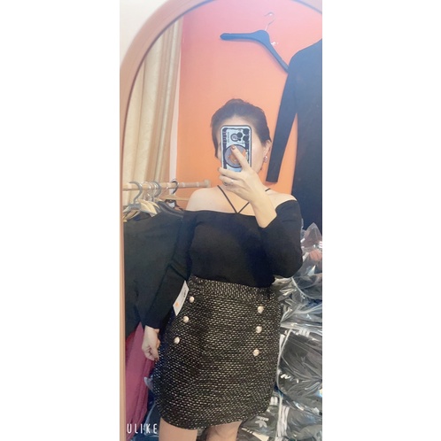 Chân váy BIGSIZE dạ vải tweet 6 cúc gọn dáng 60-90kg