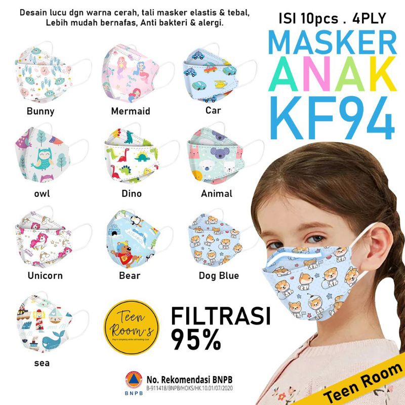 𝖲𝖾𝗍 𝟏𝟎 Khẩu trang KF94 in hình cho bé | BigBuy360 - bigbuy360.vn