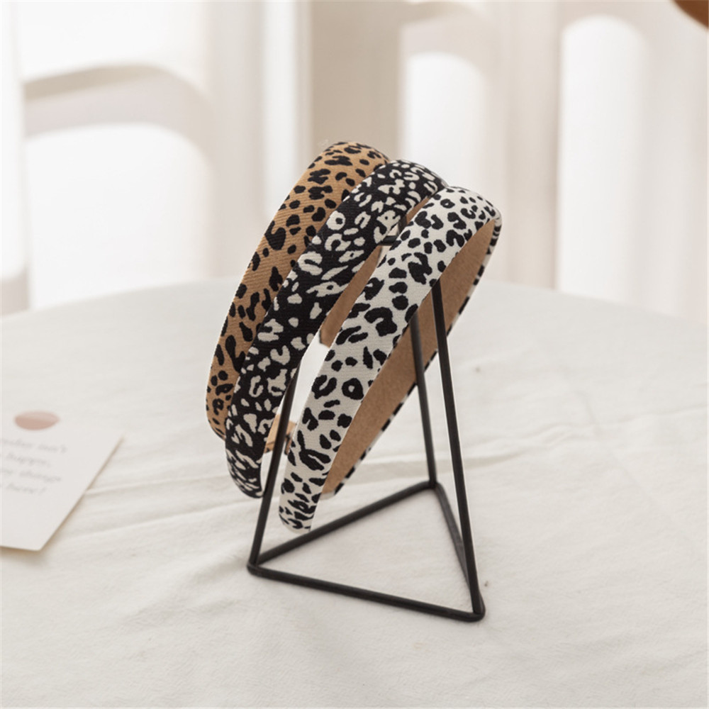 【sweet】woman fashion retro  Leopard Print Hair Band ins wild Headband elastic hair rope accessries