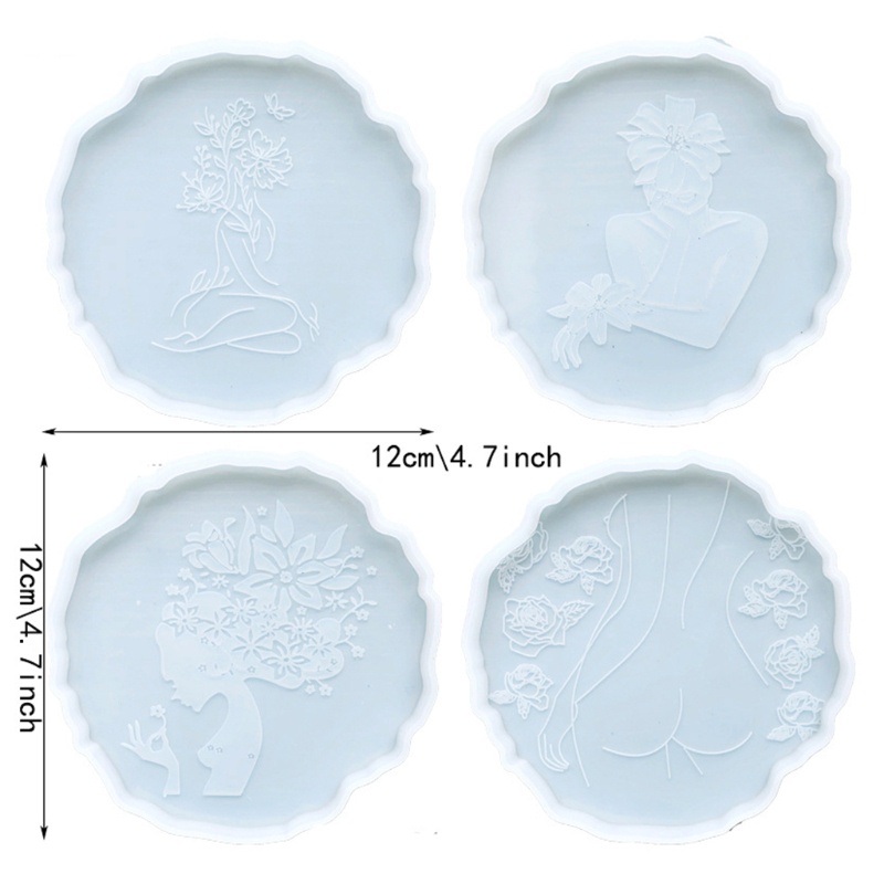 Khuôn Silicone Làm Đế Lót Ly Bằng Resin Epoxy Hình Cơ Thể Người