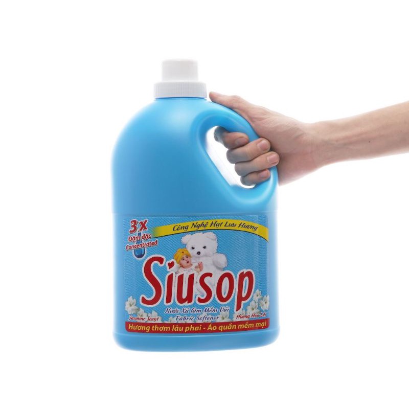 [HÀNG MỚI] Nước xả vải Siusop xanh dương can to (3,6kg) / Nước xả Siusop hương hoa lài 3,8kg