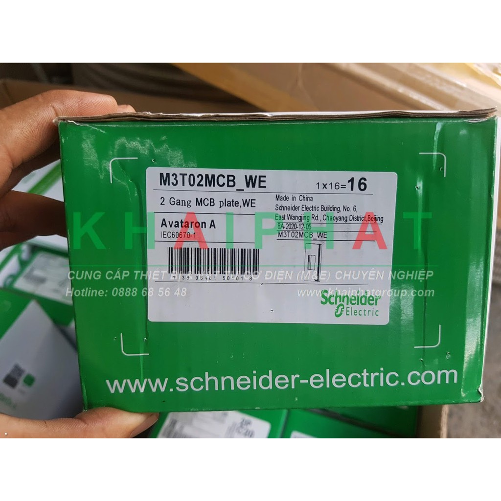 MẶT NẠ CHO MCB CB 2P 1 PHA CB TÉP ÁT APTOMAT ÁT TÔ MÁT 2 CỰC M3T02MCB_WE SCHNEIDER AVATARON A - KHẢI PHÁT ELECTRIC