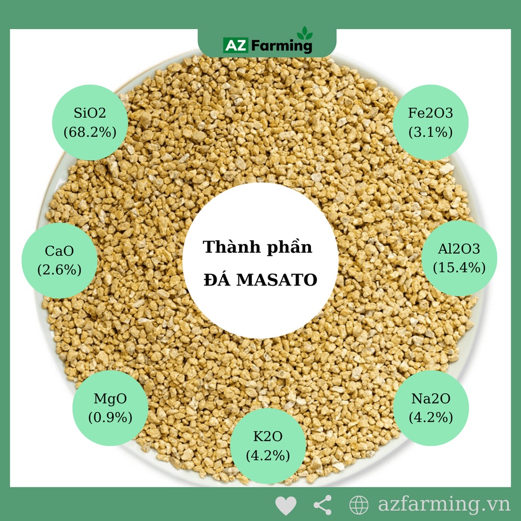 Đá Masato trồng sen đá nhập khẩu - gói 1kg - AZ Farming