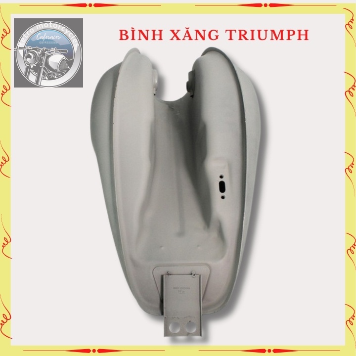 Bình xăng Trium, thùng xăng lớn độ xe Classic cafe racer , 67.. dung tích hơn 9 lít, bả sẵn matit, chỉ việc sơn