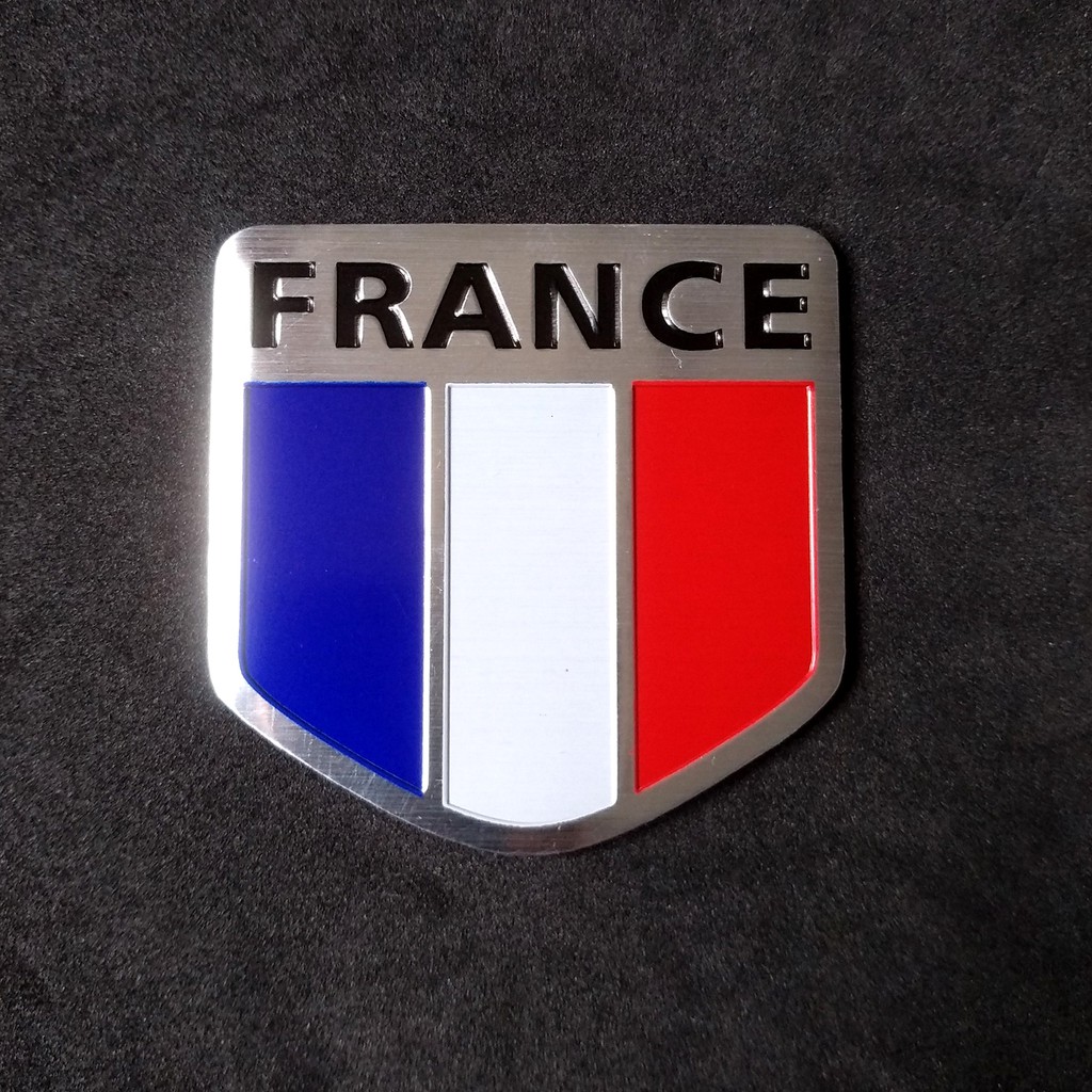 Miếng dán kim loại CỜ FRANCE ( 5cm x 5cm )