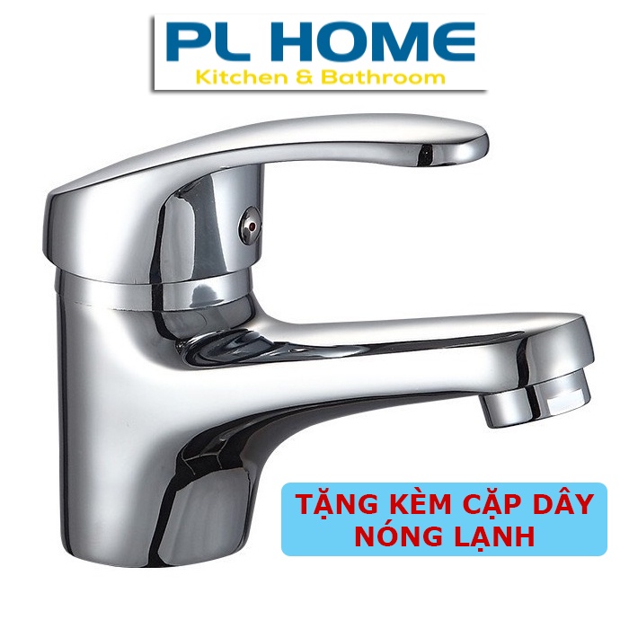 Vòi lavabo nóng lạnh inox bóng cao cấp - Tặng kèm dây cấp nước