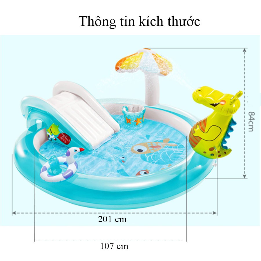 Bể Bơi Phao Cầu Trượt Cho Bé, Hồ Bơi Cho Bé Mẫu Mới 2021 Gomommy Store