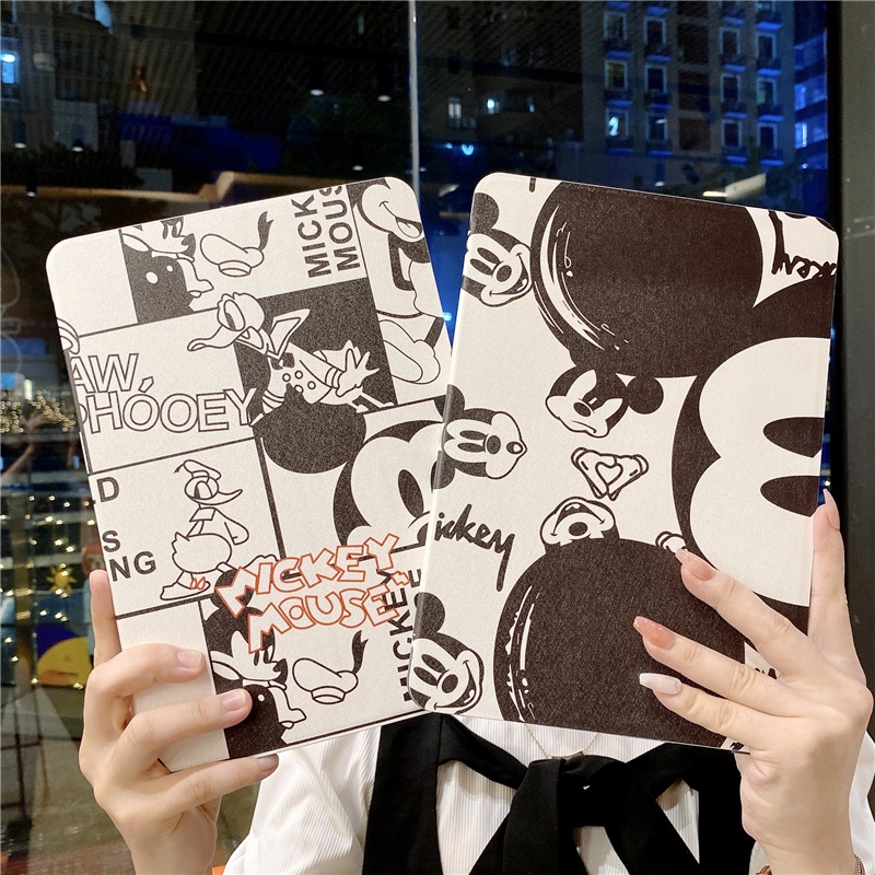 Bao Da Máy Tính Bảng In Hình Mickey Cho Apple Ipad Air Pro 7.9 9.7 10.5 11 10.2 10.9 "Inch Mini 1 2 3 4 5 2017 2018 2019 2020 Giá Đỡ