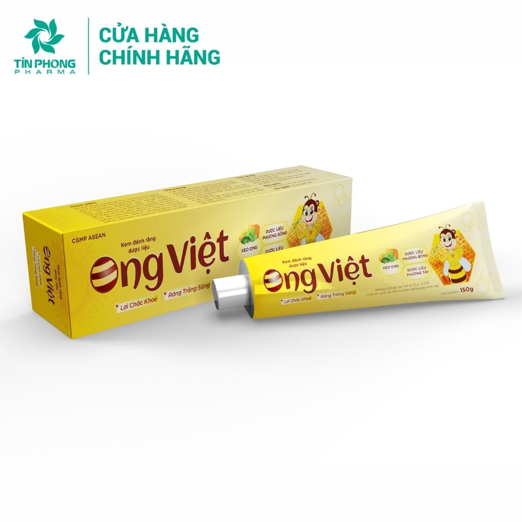 Kem Đánh Răng Dược Liệu Ong Việt Chăm Sóc Lợi Chắc Khỏe, Hạn Chế Mảng Bám, Giúp Răng Trắng Sáng Tuýp 150gr TMP024