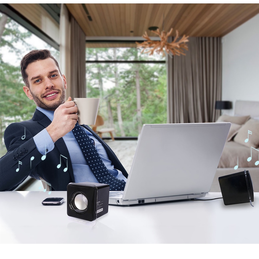 Loa Vi Tính SoundMax A-120 2.0 6W - Hàng Chính Hãng