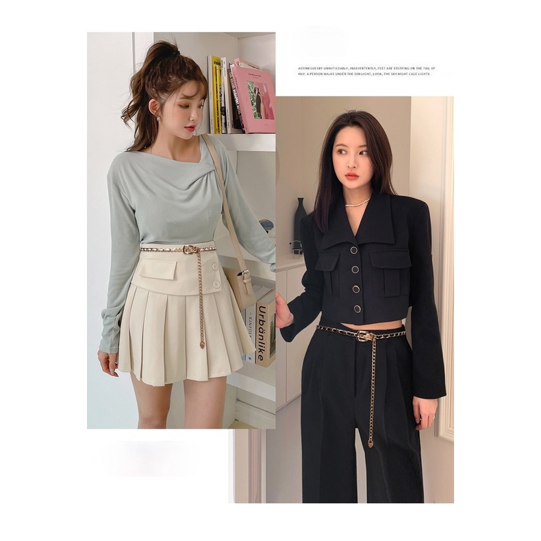 Thắt Lưng Dây Xích Kim Loại Dáng Dài Phối Tua Rua Sang Trọng Thích Hợp Phối Quần Jeans/Thắt Lưng Cho Nữ