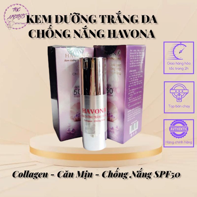 KEM DƯỠNG TRẮNG DA MẶT HAVONA CĂNG MỊN CHỐNG NẮNG