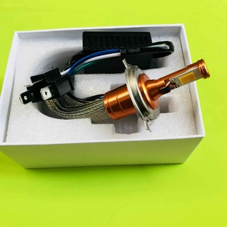 Đèn Pha Led 2 Tim H4 Râu Tản Nhiệt