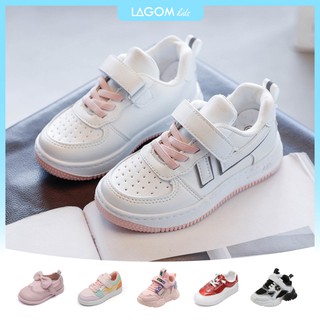 [Mẫu 2020] Giày Thể Thao Bé Gái Màu trắng - Dáng Sneaker | Cổ Thấp Quai Dán |Giày Cho Bé Gái 1-3-5 Tuổi  GS003