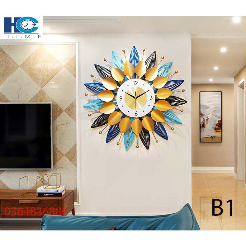 Đồng hồ treo tường trang trí decor B1 kích thước 70x70 cm